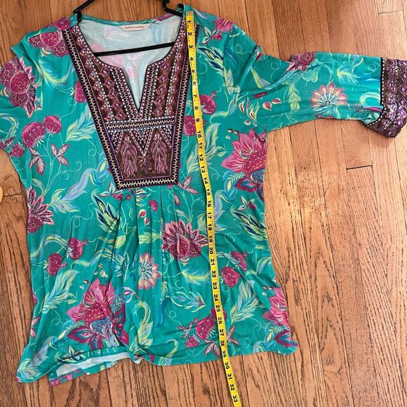 Soft Surroundings Tunic Womens Large Floral Sequin Embellished Embroidery - Picture 11 of 11